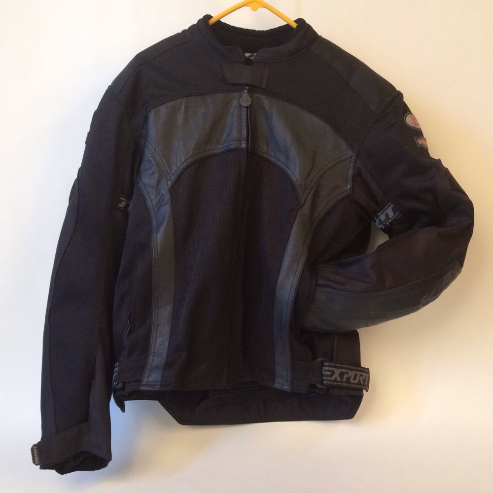 Black on black Texport armored motorcycle jacket